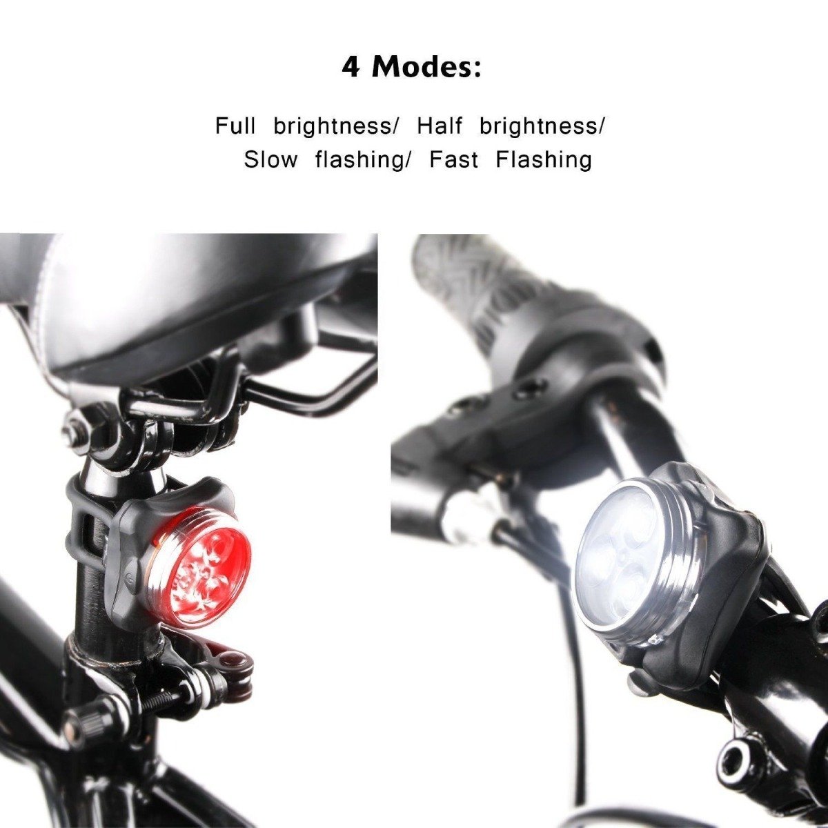 Lights Waterproof Bicycle Bike Lights Front Rear Tail Light Lamp USB Rechargeable IPX4