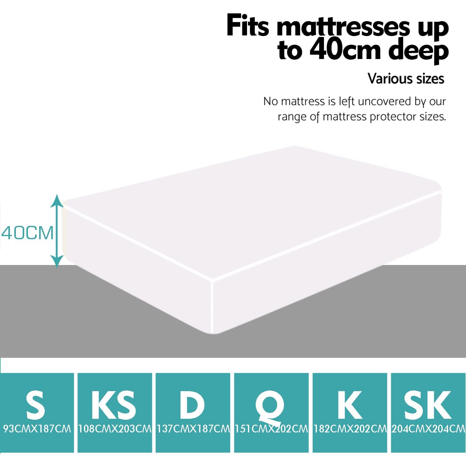 bedding Waterproof Breathable Bamboo Mattress Protector King Size
