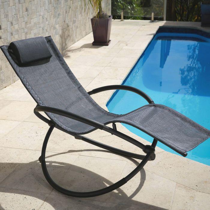 grey weatherproof Zero Gravity Rocking Chair