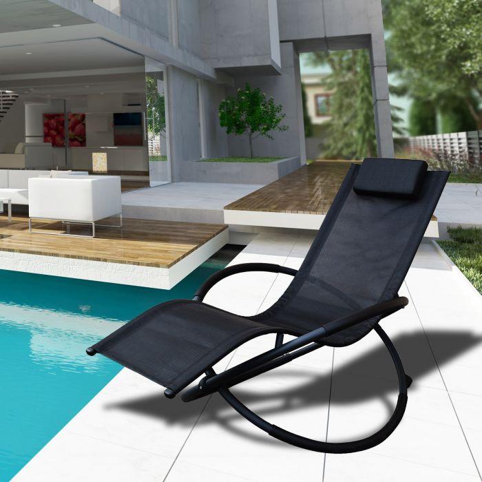 black weatherproof Zero Gravity Rocking Chair