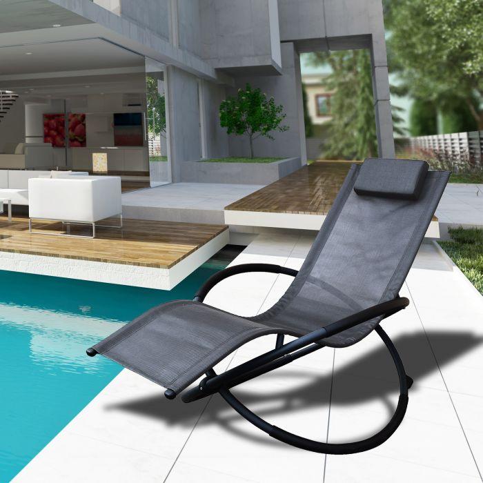 weatherproof Zero Gravity Rocking Chair with Outdoor Furniture - photo 8