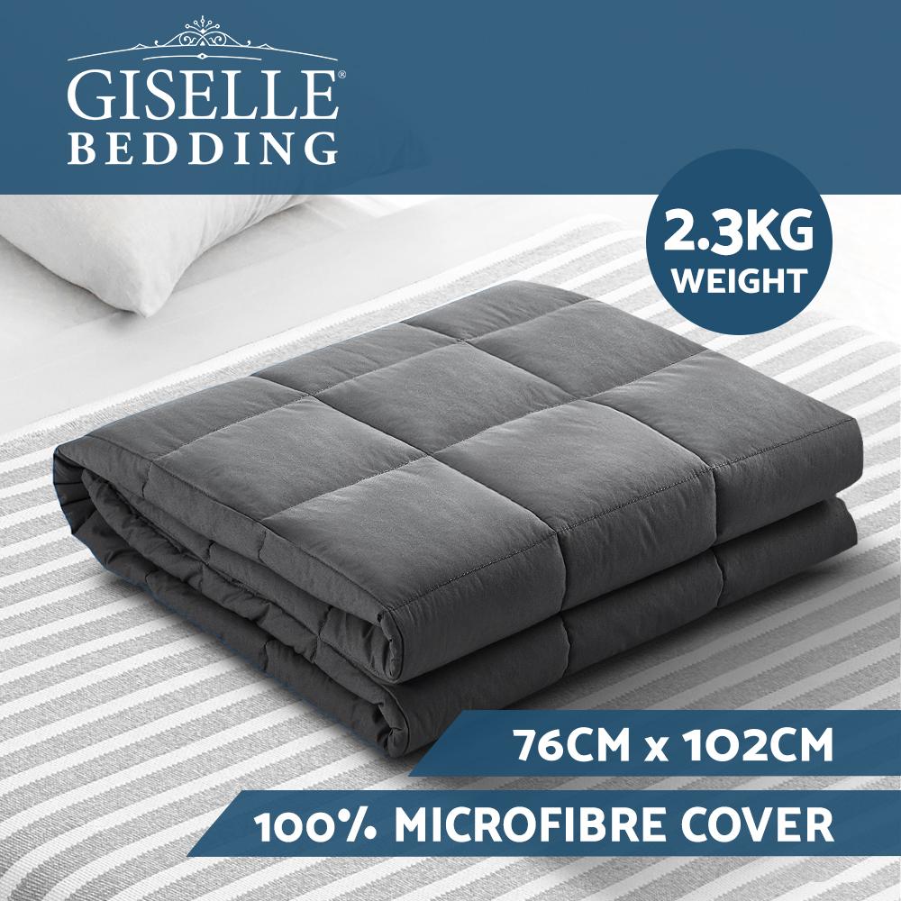 early sale simpledeal Weighted Blanket Kids 2.3KG Heavy Gravity Blankets Microfibre Cover Comfort Calming Deep Relax Better Sleep Grey