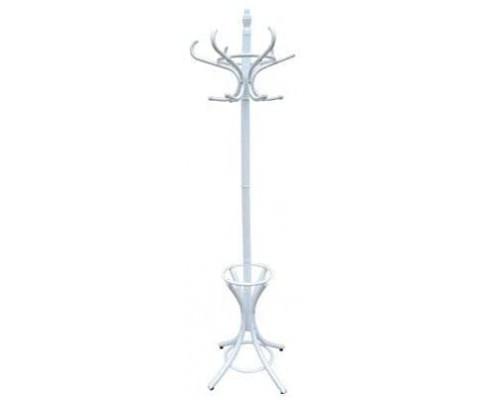 CARLA HOME White Coat Rack with Stand Wooden Hat and 12 Hooks Hanger