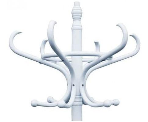 CARLA HOME White Coat Rack with Stand Wooden Hat and 12 Hooks Hanger