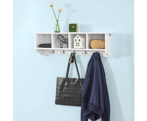 White Wall Shelf Coat Rack