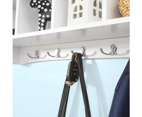 White Wall Shelf Coat Rack