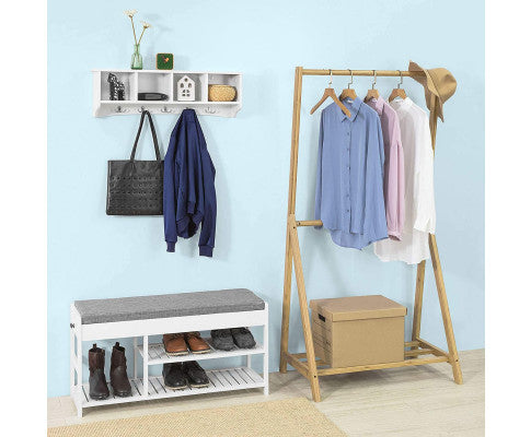 White Wall Shelf Coat Rack