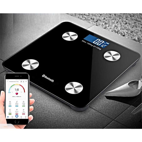 Bathroom Scales Wireless Bluetooth Digital Body Fat Scale Bathroom Health Analyser Weight Black