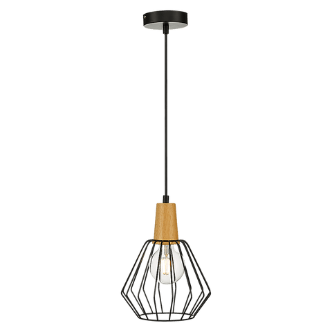 Wood Pendant Light Bar Black Lamp Kitchen Modern Ceiling Lighting