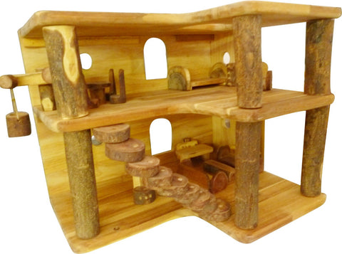 Toys Wooden 2 level modern tree house
