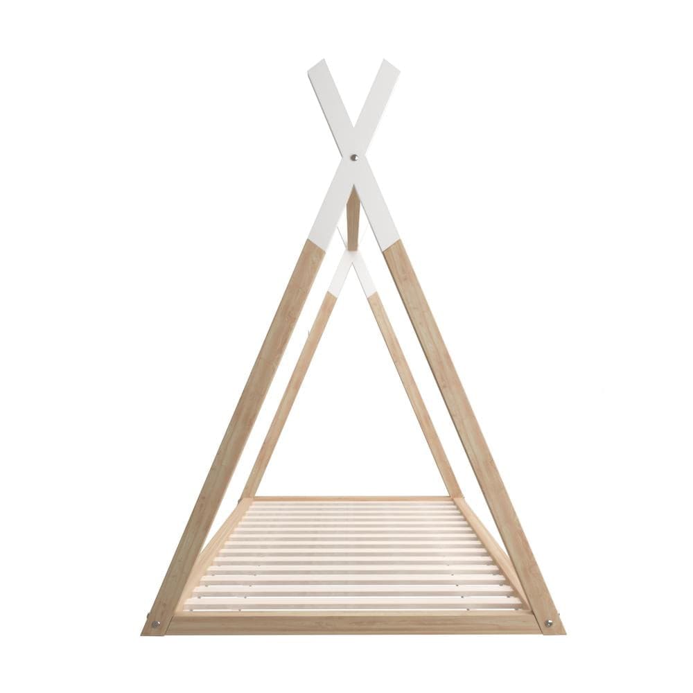 Wooden Bed Frame Single Timber Teepee House Mattress Base Platform
