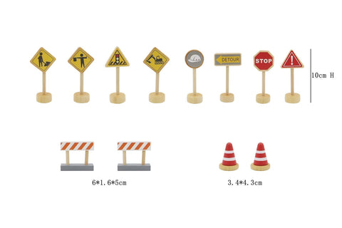 Wooden Construction Road Sign