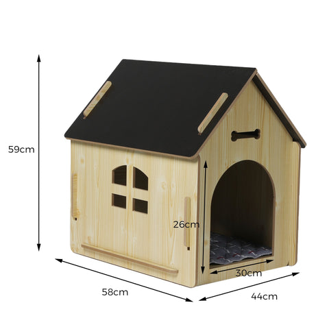 Wooden Dog House Pet Kennel Oak L