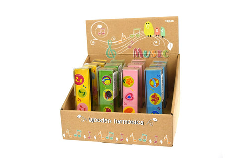 Wooden Mixed Pattern Harmonica