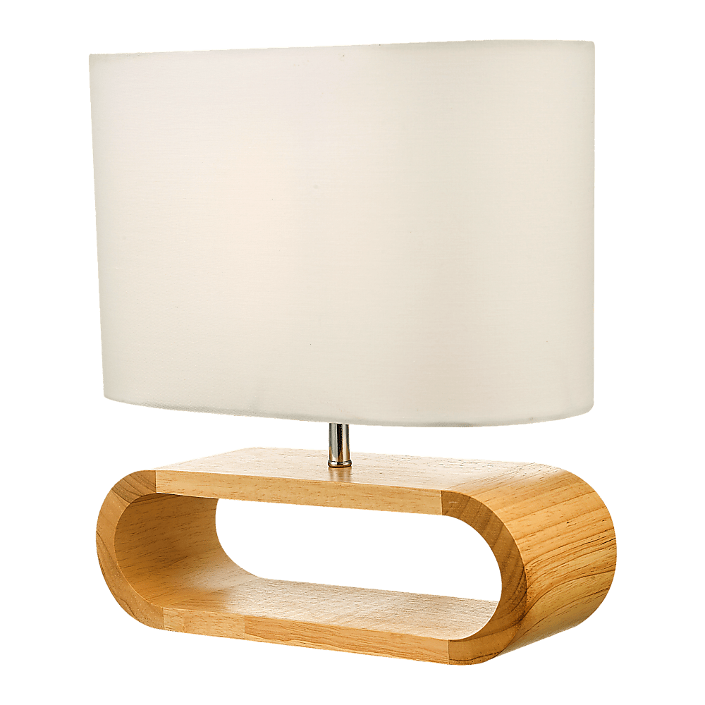 Wooden Modern Table Lamp Timber Bedside Lighting Desk Reading Light Brown White