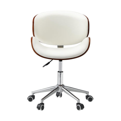 Wooden Office Chair Computer Chairs Executive PU Leather Bentwood Seat