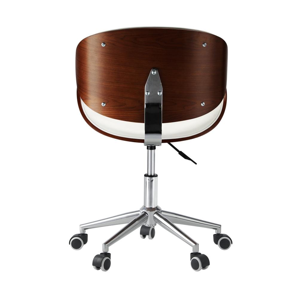 Wooden Office Chair Computer Chairs Executive PU Leather Bentwood Seat