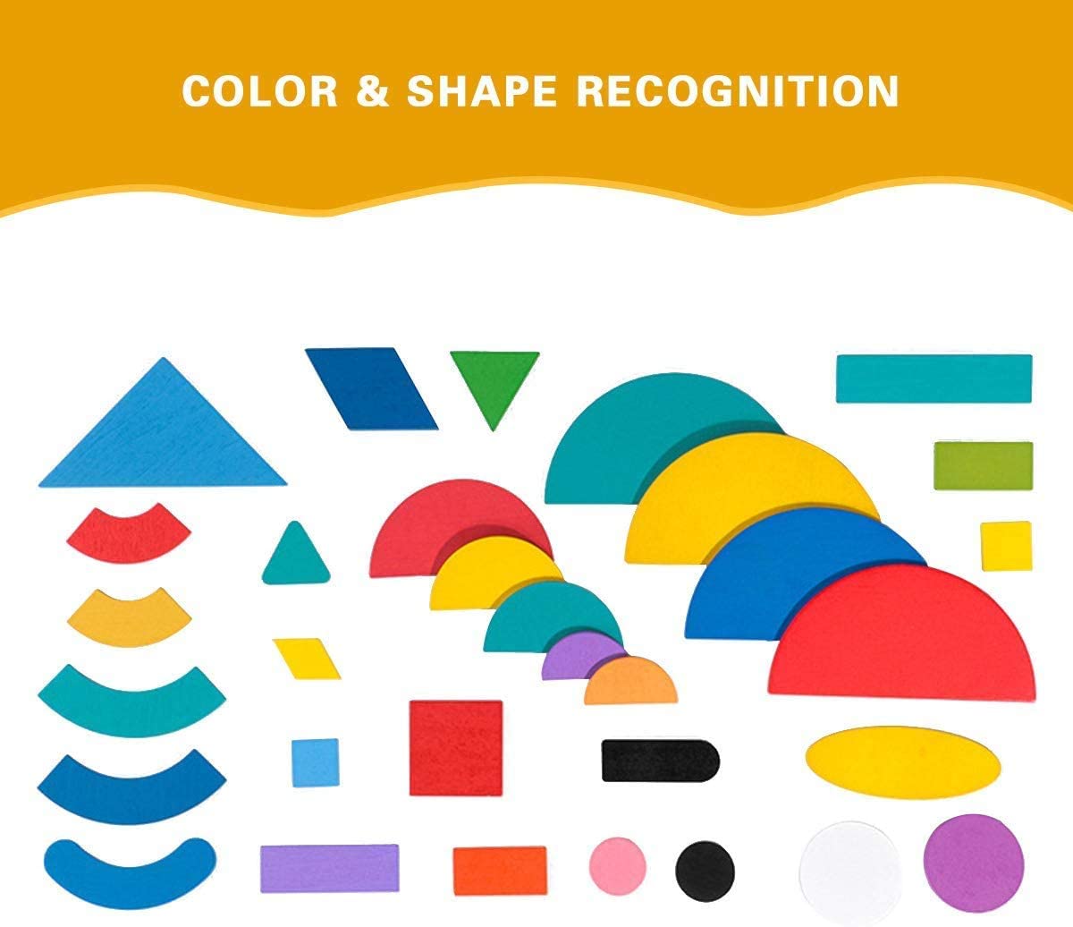 Wooden Pattern Blocks Animals Jigsaw Puzzle Kids Sorting & Stacking Games Educational