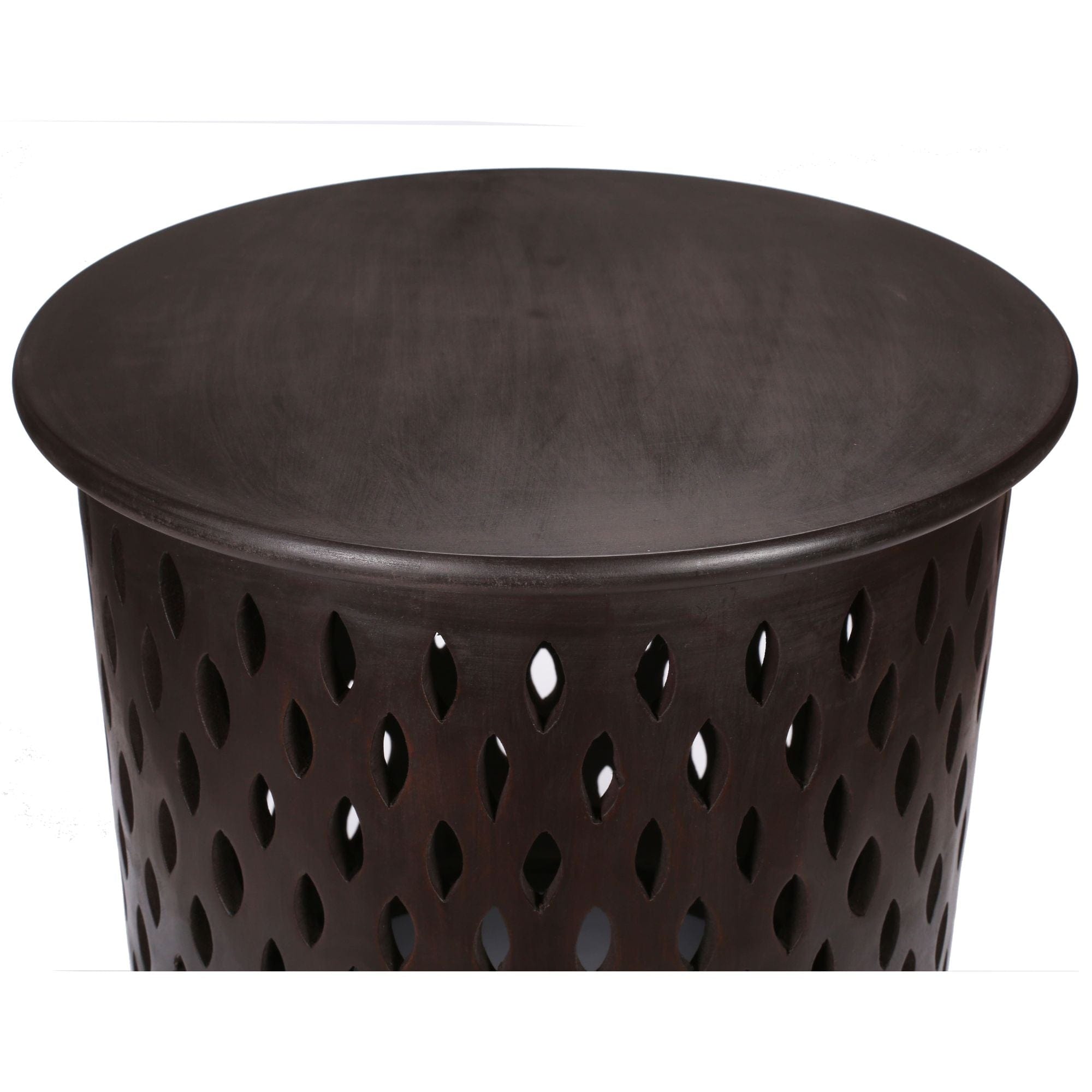 Wooden Round 50cm Side Table Sofa End Tables - Brown