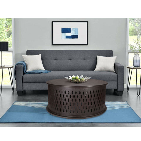 Wooden Round 80cm Coffee Table - Brown