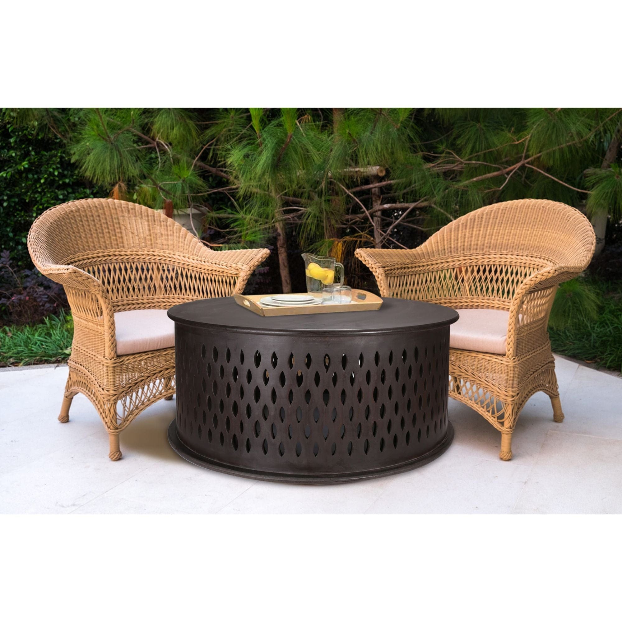 Wooden Round 80cm Coffee Table - Brown