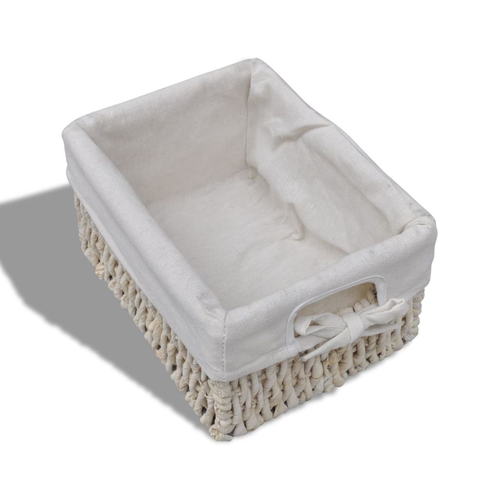 vidaxl30- Wooden Storage Rack 3 Weaving Baskets White