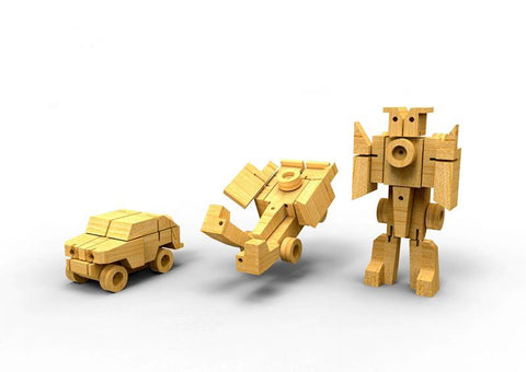 toys for infant Wooden Transformer - Armytruck