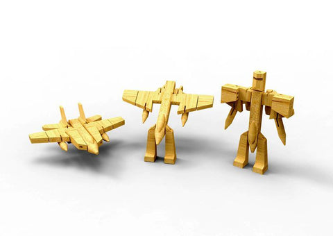 toys for infant Wooden Transformer-Fighter Jet