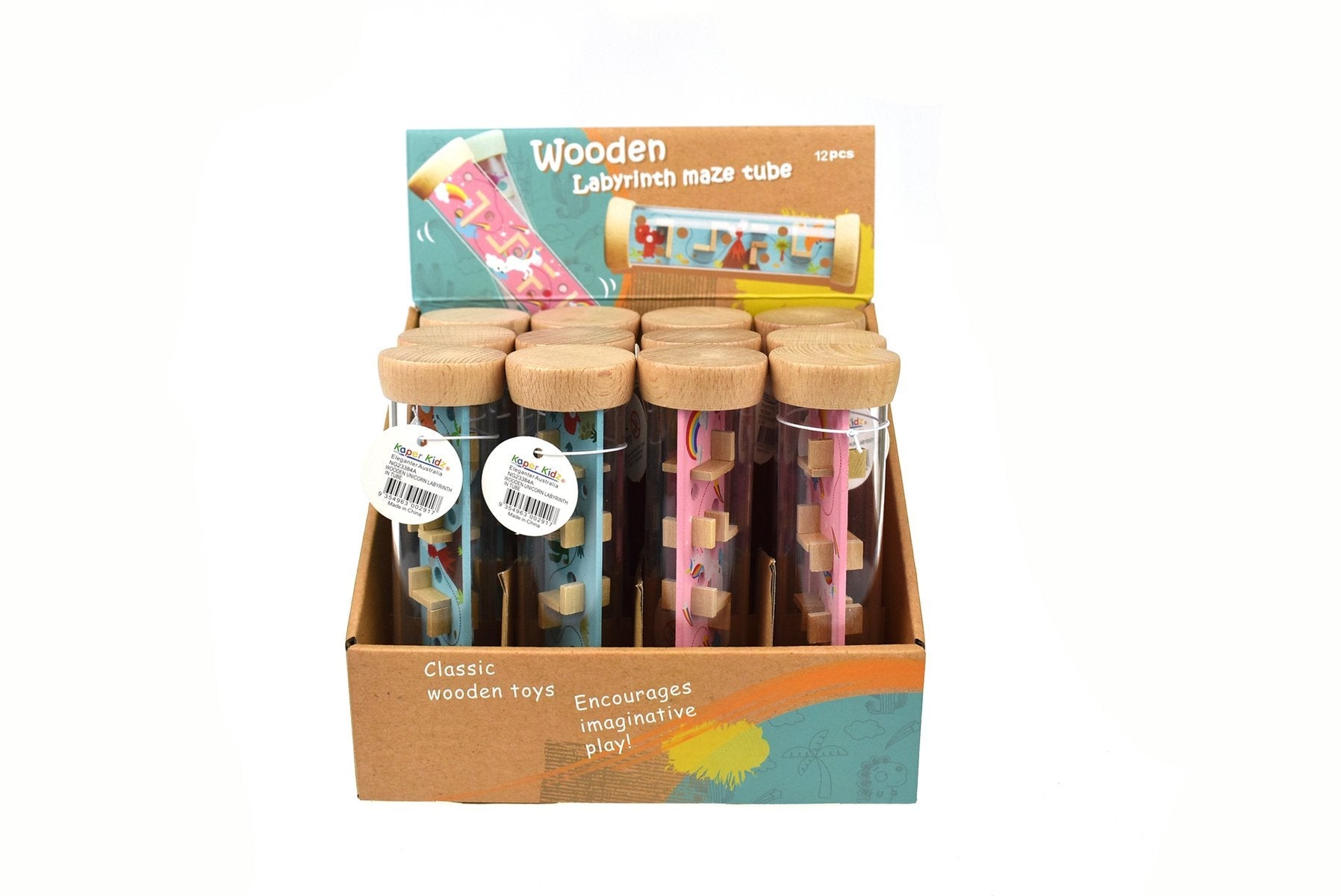 toys for above 3 years above Wooden Unicorn Labyrinth In Tube