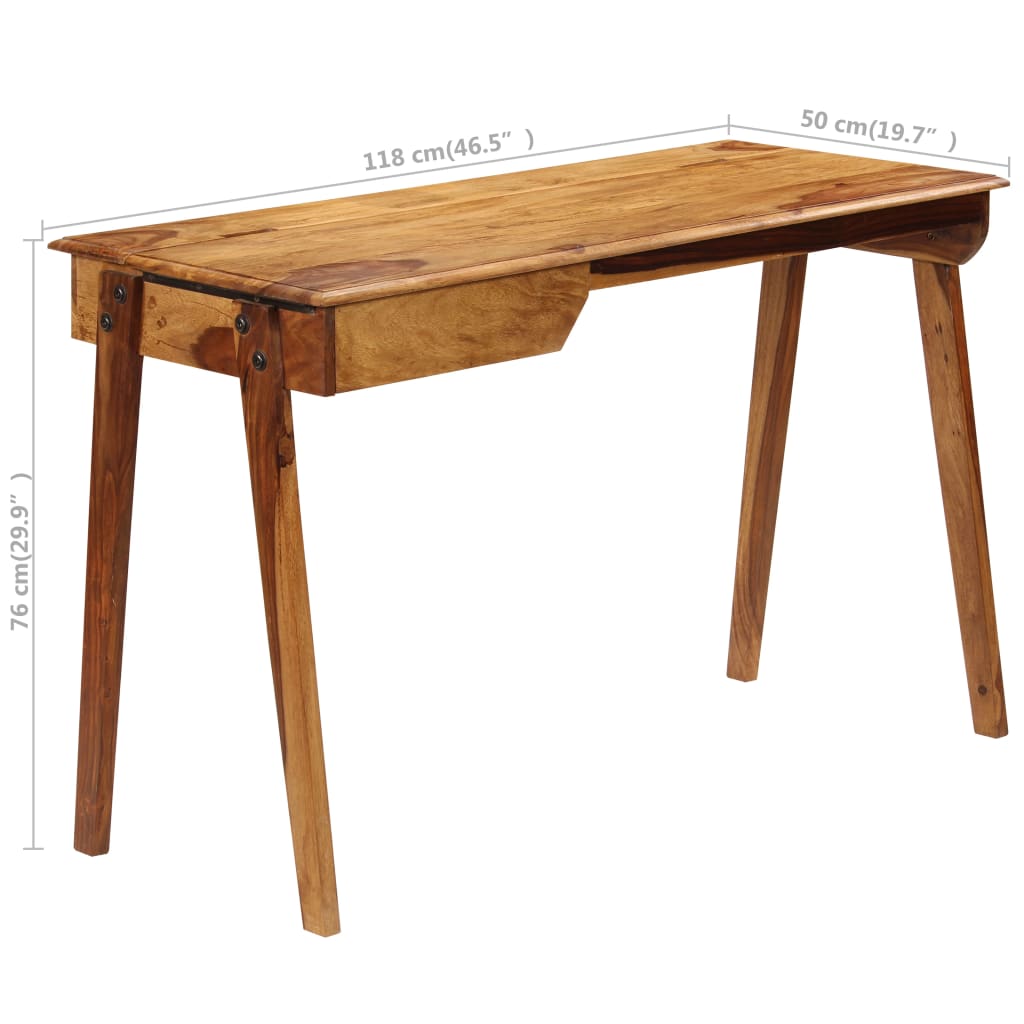 Writing Desk 118x50x76 cm Solid Sheesham Wood