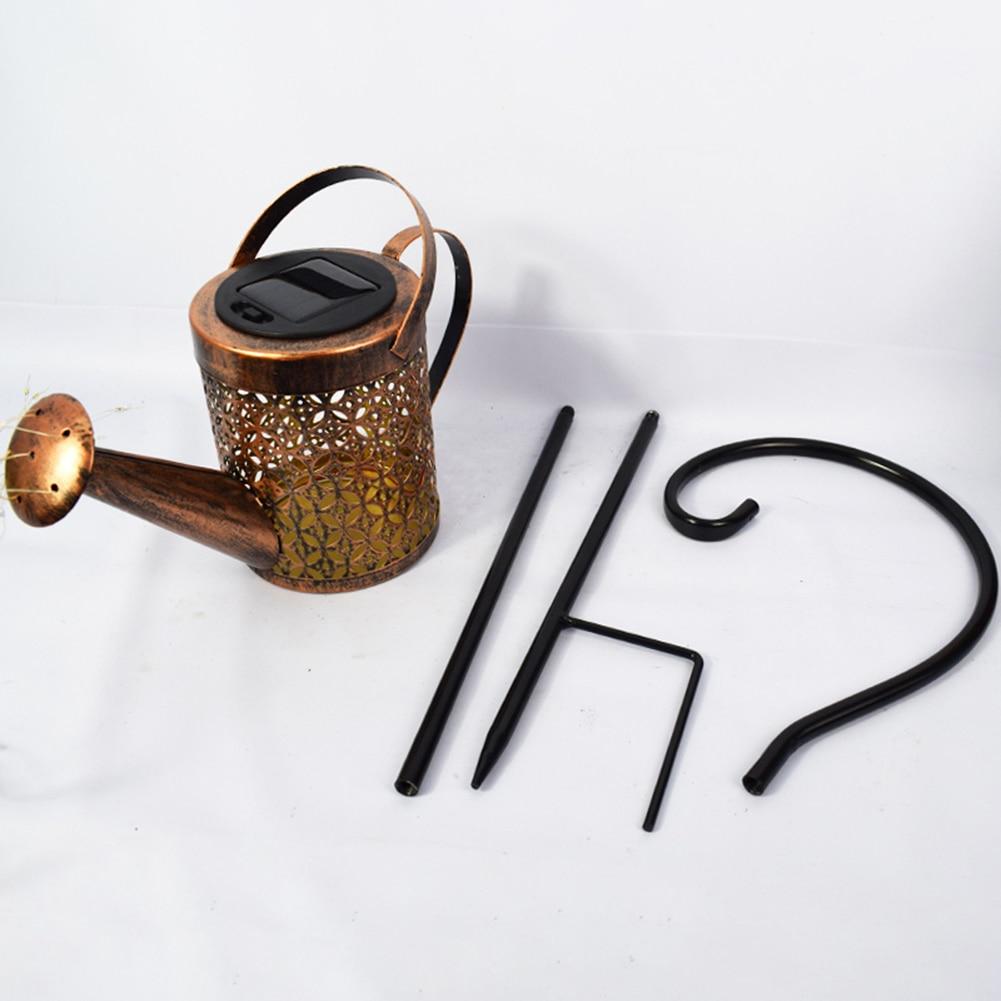 Solar Powered Watering Can Wrought Iron Solar Powered Watering Can Sprinkles Fairy Light LED Outdoor Garden Waterproof