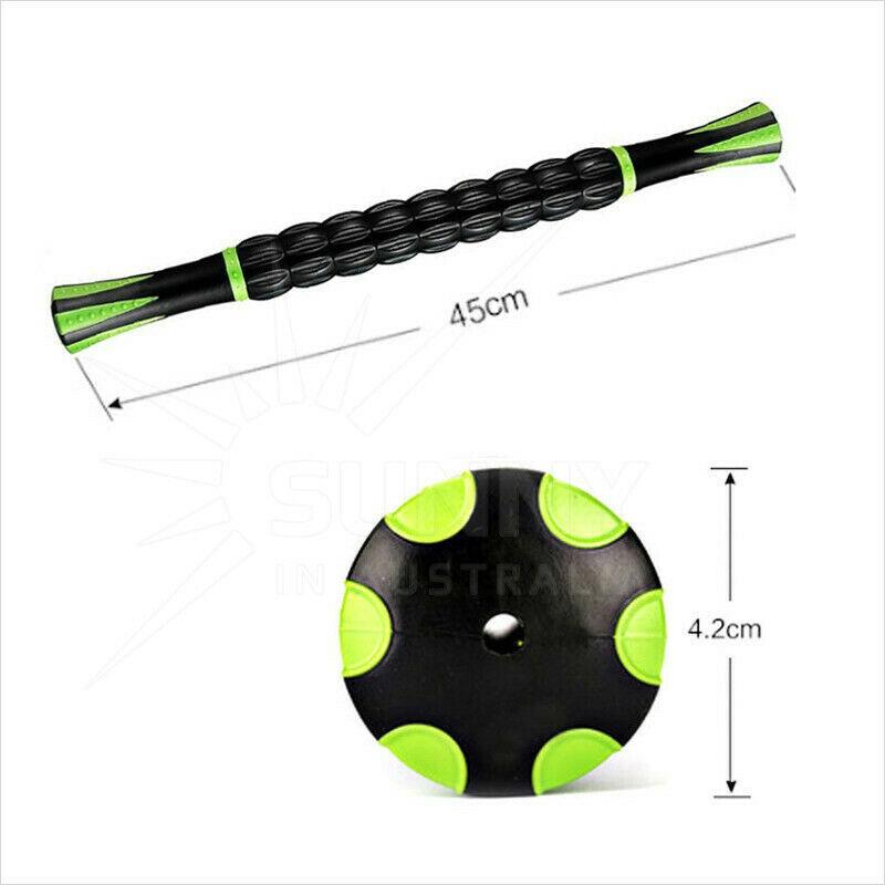 Yoga Massage Roller Stick Point Muscle Body Travel Massager Tool -Green