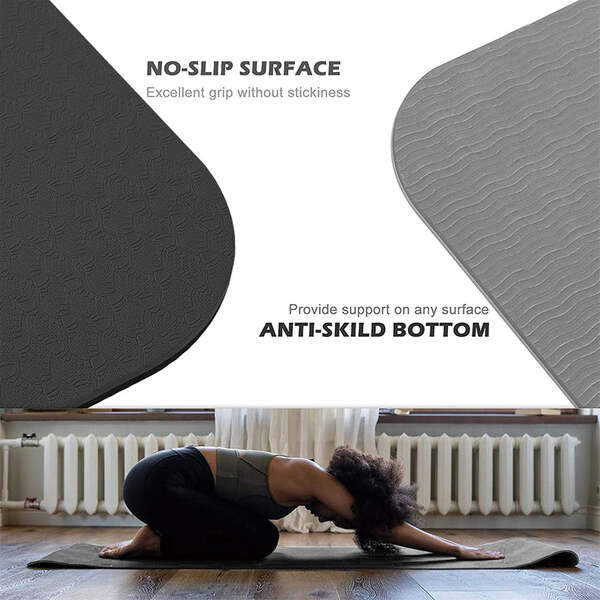 Yoga Mat Exercise Workout Mats For Home Workout Home Gym Extra Thick Large 6Mm