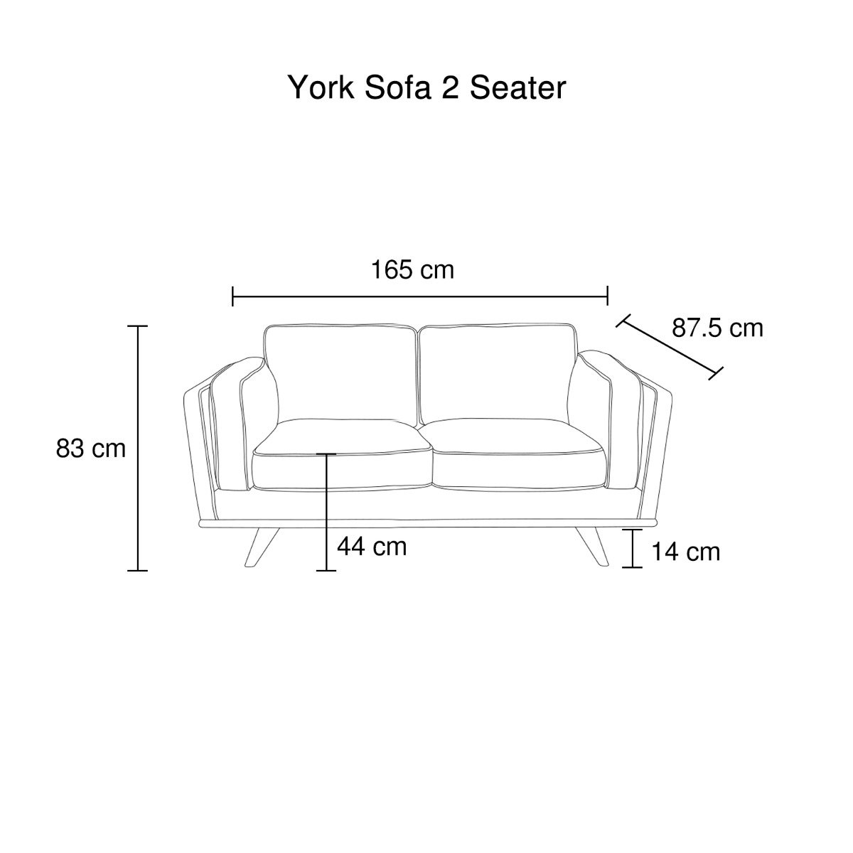 Sofas York Sofa 2 Seater Teal